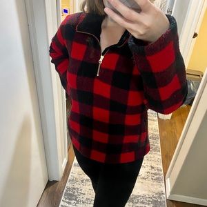 Old Navy Red & Black Buffalo Check Sherpa